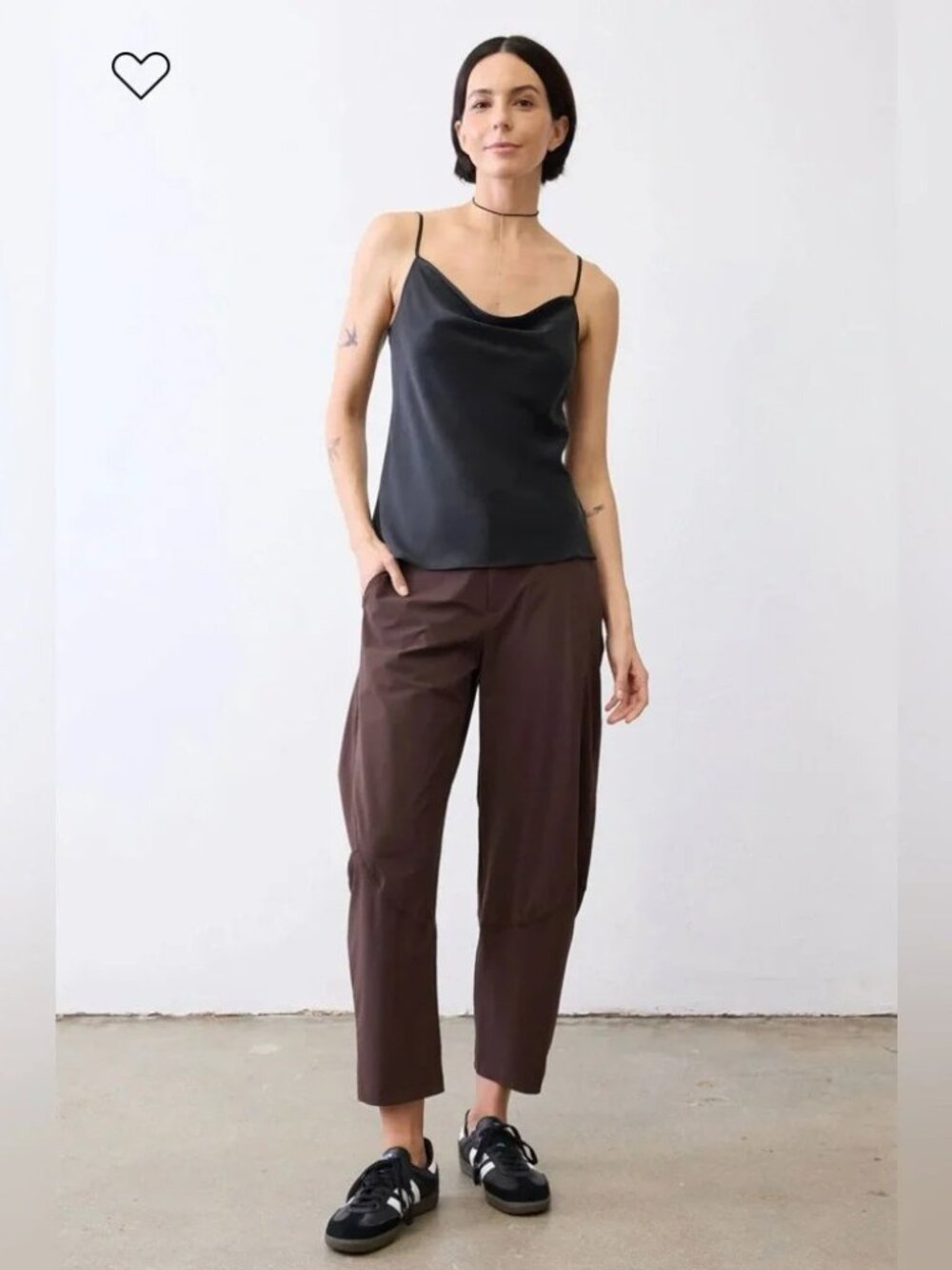 Ruti Wide-Ish Pants Dark Chocolate Brown Relaxed Tapered Ankle Size 8
